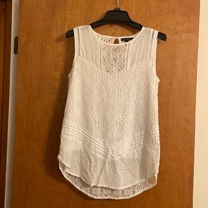 Womens White Lace Sleeveless Top